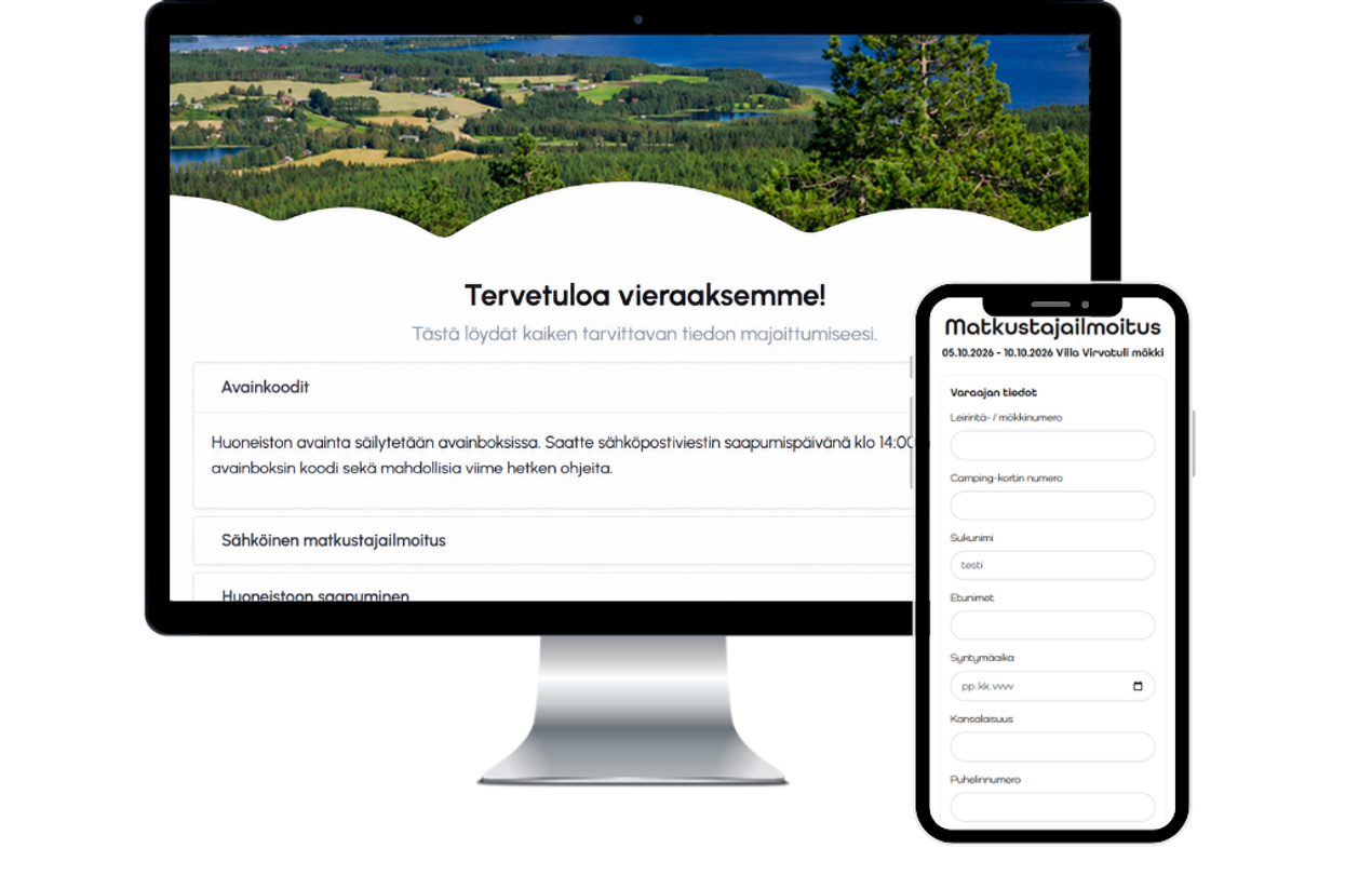 Sähköinen mökkikansio ja matkustajailmoitus